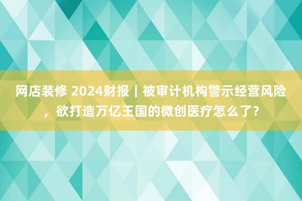 网店装修 2024财报｜被审计机构警示经营风险，欲打造万亿王国的微创医疗怎么了？