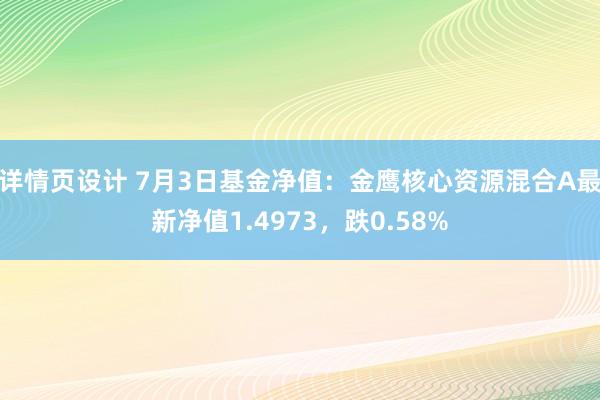 详情页设计 7月3日基金净值：金鹰核心资源混合A最新净值1.4973，跌0.58%